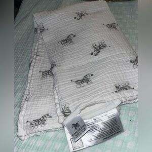 Amazing Baby~White Zebra Print Baby Swaddle Blanket~Cloud Cotton MuslinCotton~OS